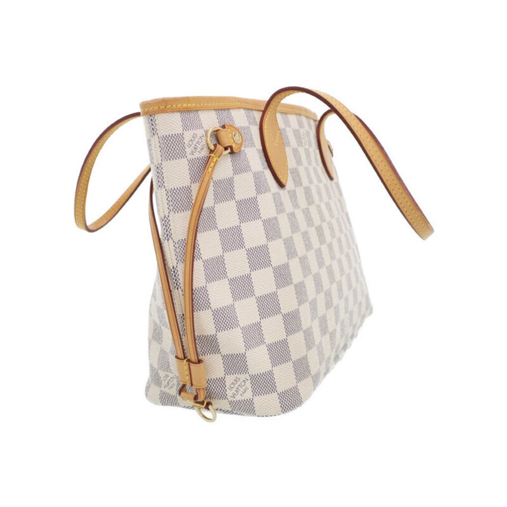 Louis Vuitton Neverfull Bag Tote Damier Azur White